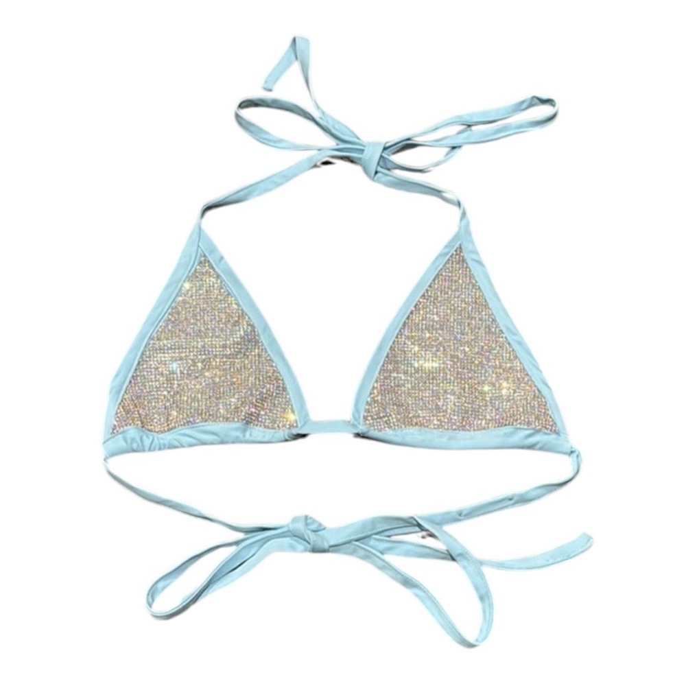 Sparkl Fairy Couture Blue Sparkle Triangle Bikini Top